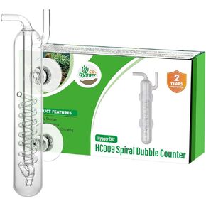 Aquarium CO2 Spiral Bubble Counter with High Transparent Crystal Glass Suitable for Aquatic Plants,Aquarium Supply Accessories Connect with CO2 Regulator