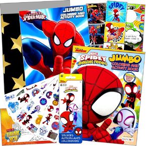 Amazing Spidey Spiderman Activity Set Bundle with Spiderman Reward Stickers, Spiderman Stickers, 2-Sided Superhero Door Hanger and More in Gift Bag