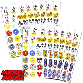 Mickey Mouse Party Favor Set ~ Bundle of a 12 Pack Disney Sticker Sheets for Kids Birthday Party Goodie Bags | Mickey Decal Party Supplies