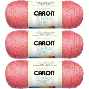 Caron Bulk Buy Simply Soft Collection Yarn (3-Pack) Strawberry H97COL-153