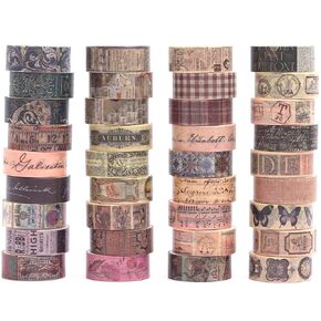 YUBBAEX Cute Washi Tape Value Pack 36 Rolls Aniamls Printed Masking Tape Kawaii Decorative for Arts, DIY Crafts, Journal Supplies, Planners, Scrapbook, Card/Gift Wrapping (Girly Style)