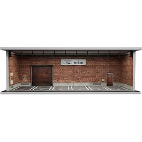 Hot Diecast Wheels Display Box 1/64 Scale die-cast Model car Display Box with LED Lights and Acrylic, hot die-cast Wheel Parking Garage Model, Parking Scene die-cast car (Wheels)