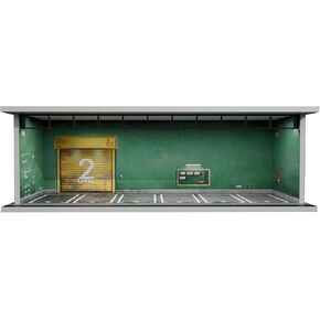 Hot Diecast Wheels Display Box 1/64 Scale die-cast Model car Display Box with LED Lights and Acrylic, hot die-cast Wheel Parking Garage Model, Parking Scene die-cast car (Wheels)