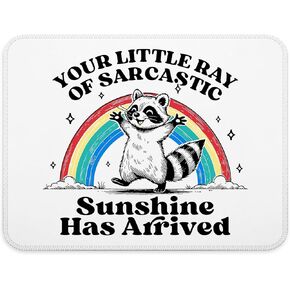 Funny Raccoon Mouse Pad, Retro Sarcastic Raccoon Meme Mouse Pads for Work Wireless Mouse Computers Laptop Desk Accessories, Coworker Sarcastic Office Gifts, Raccoon Gifts, 9.5x7.9 Inch
