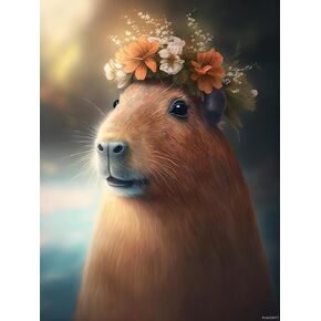 PUAGEMTI Capybara Diamond Painting Kits for Adults, Funny Animals 5D DIY Diamond Art Kits Full Drill Diamond for Gift Wall Decor Gem Arts 12x16 inch