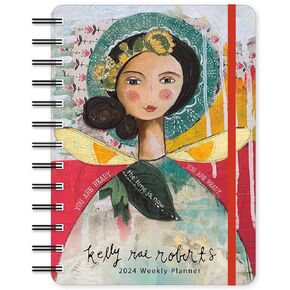 Kelly Rae Roberts 2024 Weekly Planner: You Are Ready | Travel-Size 12-Month Calendar | Compact 5" x 7" | Flexible Cover, Wire-O Binding, Elastic Closure, Inner Pockets