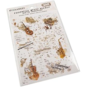 49 AND MARKET Music Blends Essential Rub-Ons 6"X8" 2/Sheets