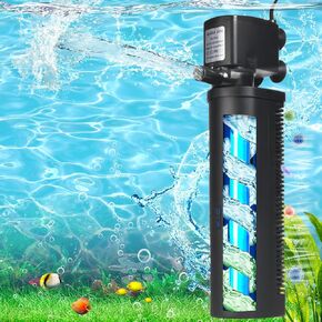 Aquarium U-V Filter for 75-200 Gallon Fish Tank, Large Powerful Internal Submersible Pump Green Water Clean Machine Green Killing Air Supply Deodorization Keep Saltwater Freshwater Crystal Clear