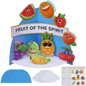 24 Sets Fruit of The Spirit Craft Kit, Sunday School VBS 3D Tabletop Display Religious Bible Paper Christian Crafts for Home Sunday School Classroom Activities