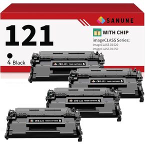 121 Black Toner Cartridge Replacement for Canon 121 CRG-121 CRG121 Toner Cartridges for Canon imageCLASS D1620 D1650 Printer Ink (Black, 4-Pack)
