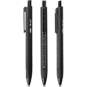 Mr. Pen- Retractable Gel Pens with Ruler, 3 Pack, Black Ink Gel Pens, Gel Pens Fine Point 0.5mm, Retractable Pens, Gel Ink Pens, Aesthetic Pens for Journaling Fine Tip Pens