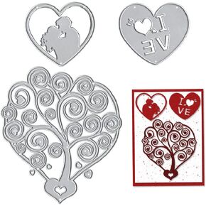 Metal Valentine's Day Moon Background Die Cuts for Card Making, Cupid Love Words Hang Heart Cutting Dies for DIY Decor Paper Craft Card Making Scrapbooking Paper Album Stamp