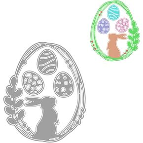 Arbuya 4pcs/Set Easter Bunny Die Cuts for Card Making Easter Eggs Cutting Dies for Cards Scrapbooking Paper Crafts Decoration