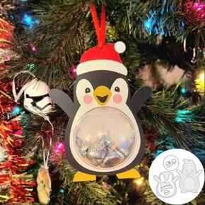 Penguin Candy Holder Metal Cutting Die Cuts, DIY Crafts Christmas Scrapbook Paper Cards Cutting Dies Cut Stencils for DIY Embossing Card Making Book Tags Decorative Paper Dies Scrapbooking