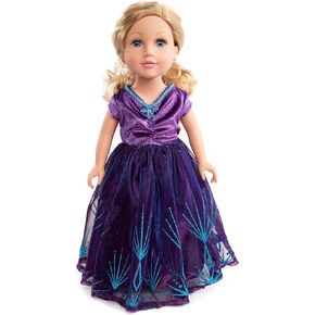 Little Adventures Purple Ice Princess Princess Doll Dress - Doll Not Included - Machine Washable Child Pretend Play and Party Doll Clothes with No Glitter