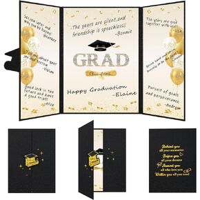 Vlipoeasn Graduation Guest Book Alternative, Black Gold Class of 2025 Graduation Party Decorations, Graduation Signature Book for 2025 College High School, Unique Graduation Gifts for Friends