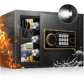 1.8 Cu Ft Safe Box for Home - Steel Lock Box for Office & Home Security, Digital Electronic Keypad, Alarm System & Removable Shelf, Safety Box for Documents Money Jewelry