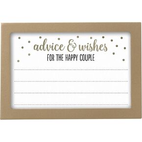 Kate & Milo Wedding Guestbook Token Frame, Includes 50 Heart Tokens, Perfect for Wedding Reception or Bridal Shower, Distressed White
