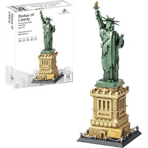 Apostrophe Games Statue of Liberty Building Block Set (1,409 Pieces) New York's Statue of Liberty Famous Landmark Series - Architecture Model for Kids and Adults