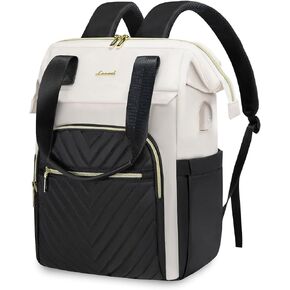LOVEVOOK Laptop Backpack for Women, 15.6 Inch Work Laptop Bag，Waterproof Teacher Nurse Bag with USB Port, Fashion Travel Bag Business Computer Backpack Purse