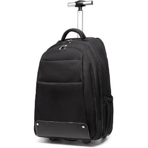 seyfocnia Rolling Backpack,17 inch Rolling Laptop Bag Travel Backpack with Wheels Roller Backpack Wheeled Laptop Backpack with Wheels for Women Men