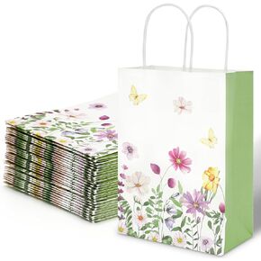 عام Anydesign 24pcs الأكياس الورقية الخضراء الأزهار الأزهار المائية.