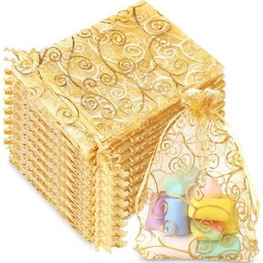 Wesnoy 200 Pcs Butterfly Organza Drawstring Gift Bags 5 x 7 Inch White Organza Pouch Butterfly Jewelry Candy Pouches for Wedding Party Christmas Baby Shower Valentine‘s Day