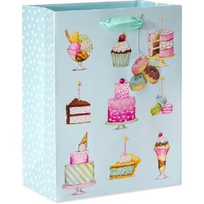 Papyrus Gift Bags - Designed by Bella Pilar (Desserts) for Birthdays, Bridal Showers, Baby Showers and All Occasions (2 Bags, 1 Large 13", 1 Medium 9")