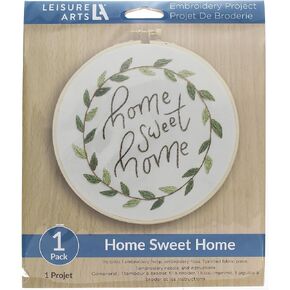 Leisure Arts Embroidery Kit 6" Home Sweet Home - Embroidery Kit for Beginners - for Adults Cross Stitch Kits Cross Stitch Kits Beginners Patterns