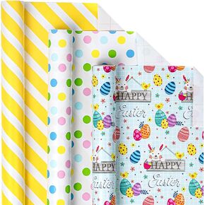 LeZakaa St. Patrick's Green Wrapping Paper Roll, Lucky Four-Leaf Clovers, Argyle Diamonds, Vintage Trucks Loaded with Shamrocks & Horseshoes for Gift Wrap, DIY Crafts, 17 x 120 inches, 3 Rolls