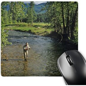 3dRose LLC 8 x 8 x 0.25 Inches Mouse Pad, Fly Fishing Nine Mile Creek Near Huson Montana Chuck Haney (mp_91948_1)