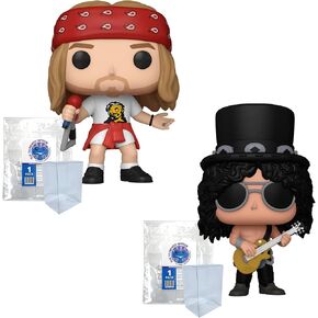 مجموعة السمندر الأزرق Emporium مجموعة من 2 حزمة من الحاميات البلاستيكية - تشمل: Axl Rose (1992) #397 & Slash #398 Vinyl Figures