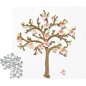 Flowers Tree Metal Die Cuts Cutting Dies, Flowers Tree Paper Cards Cutting Dies Cut Stencils for DIY Embossing Card Making Book Tags Decorative Paper Dies Scrapbooking