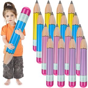8 Pieces Multicolor Giant Inflatable Pencil 28.7 Inch Multicolor Blow up Pencil Large Inflatable Pencil Hanging Classroom Decor Inflatable Pool Pencil for Back to School Birthday Photo Prop