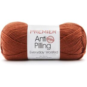 Premier Yarns Anti-Pilling Everyday Worsted Yarn, Soft Acrylic Yarn, Ideal Yarn for Crocheting and Knitting, Machine Washable, 180 yds, Rust