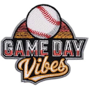 Baseball Game Day Patch – 3.25 inches, Cool Game Day Iron On Patch – Embroidered Baseball Patches for Backpacks