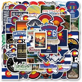 136pcs Colorado Stickers Pack, Cartoon Cute Vinyl Waterproof Decals for Water Bottle,Laptop,Phone,Skateboard,Scrapbooking,Bumper Gifts for Kids Teens Adults Fans for Party Supply
