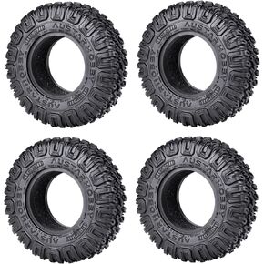 4PCS 1.55" Tires Crawler Mud Terrain Wheel Tyres 85 * 28mm Soft Rubber Terrain Wheel Tires Set Compatible with 1/18 Axial UTB18 Capra RC Crawler Car Axial AX90069 UTB18 MST JIMNY