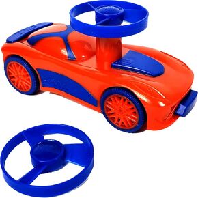 Spinz Pull Back Fast Crashing, High Flying Race Car - Red & Blue