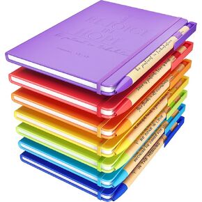 7 Pack Biblical Colors Christian Prayer Journals - Pocket-Sized A6 Scripture Notebooks (5.82x4.13") with Bible Verse Covers & 7 Pens - Easter Gifts for Women, Church Members & Bible Study Groups