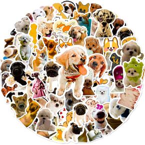 100 PCS Cute Dog Meme Stickers Funny Puppy Vinyl Waterproof Stickers for Laptop,Guitar,Motorcycle,Bike,Skateboard,Luggage,Phone,Hydro Flask, Gift for Teen Adult