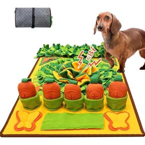 Tierglück Snuffle Mat for Dogs Large Breed 31x19 Inch, Machine Washable Anxiety Relief Mat with Non-Slip Base & Squeaky Feeder, Interactive Puzzle Toy for Indoor Training