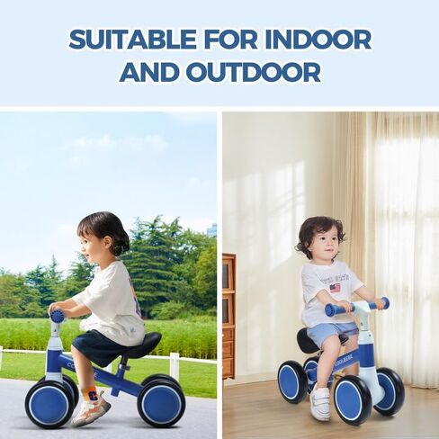Coolbebe Baby Balance Bike for 1 Year Boys Girls Gip ، Beving Toddler Balance Bike مع 4 عجلات صامتة ، أطفال عيد ميلاد عام واحد مقابل 12 مترًا إلى 36 مترًا قبل المدرسة in Saudi Arabia