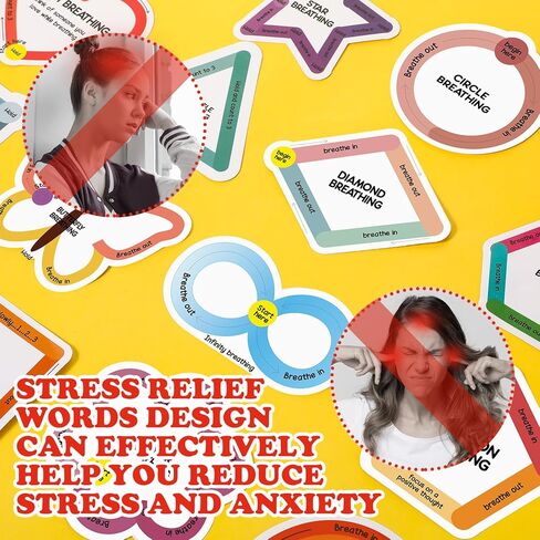 Teling 65 Pieces Anxiety Sensory Stickers Sensory Strips Set Stress Relief Stickers Anxiety Sensory Strips Breathing Sensory Adhesive for Adults Teens Anxiety Relief Toy (Cute) in Kuwait