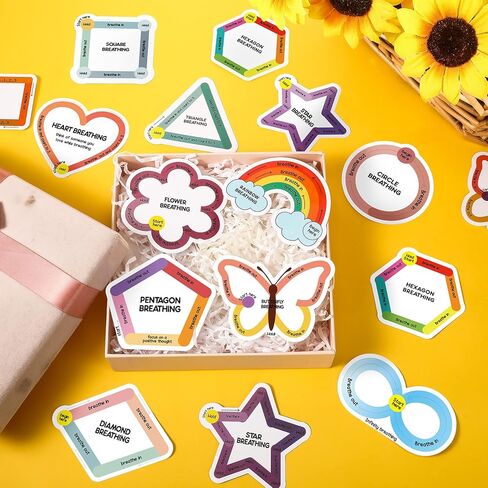 Teling 65 Pieces Anxiety Sensory Stickers Sensory Strips Set Stress Relief Stickers Anxiety Sensory Strips Breathing Sensory Adhesive for Adults Teens Anxiety Relief Toy (Cute) in Kuwait