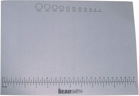 The Beadsmith Non-Slip Treasure Mat - 11 x 14 inches, Non-Slip Rubber Base with Soft Padded Surface, Laser Printed Measurements in inches and Centimeters, Clear Bag Hangable Put Up in Saudi Arabia