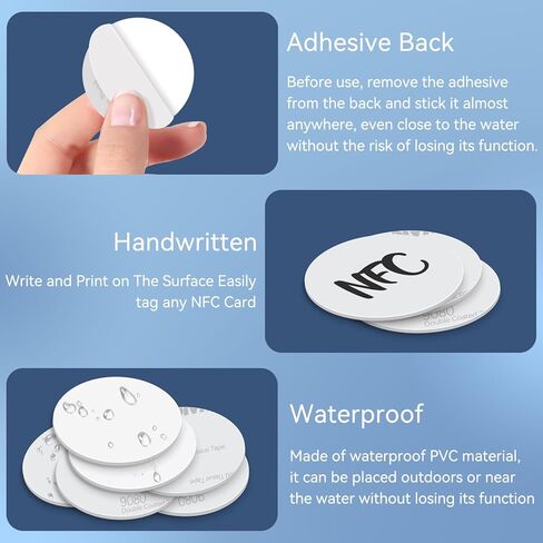 30PCS NFC Cards NTAG215 Tag, Rewritable NFC 215 PVC Cards 30mm, 504 Bytes Memory Compatible with Android and Other NFC-Enabled Devices in Saudi Arabia
