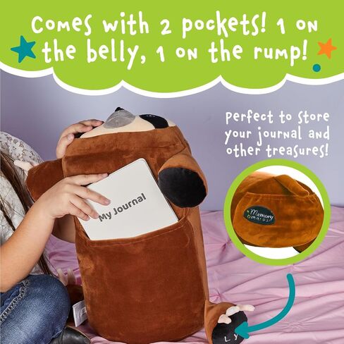 Cuddly Memory Foam Pillow Plush with Belly Pocket, Kids Pillow for Hugging Sleeping & Storing Diary, 15" Stuffed Animal & Journal Set - Piper The Elephant in Saudi Arabia