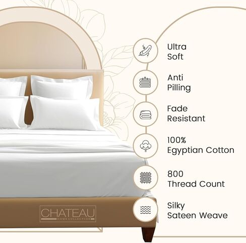 Chateau Home Collection King Size Sheets, Dark Denim, 800 Thread Count Sateen Weave 100% Egyptian Cotton, Deep Pocket in Saudi Arabia
