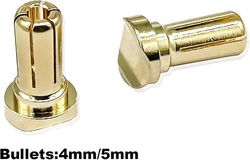 2PCS Bullet Plug Connectors with Brass Heatsink Grips - 4mm/5mm Aluminum RC Battery Bullet Plug for RC Model Crawler Cars lectric ScrewdriverUpgrade Parts (5mm) in Saudi Arabia